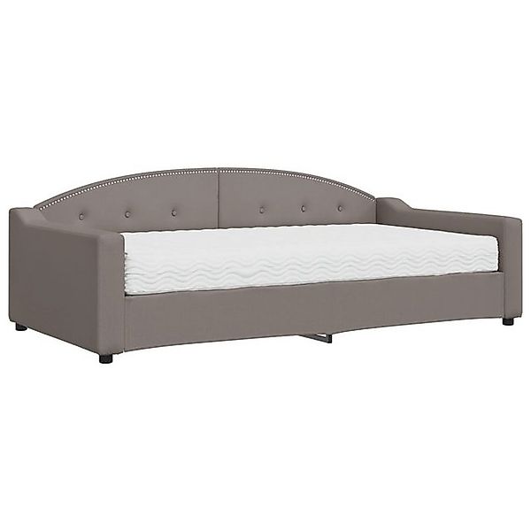 vidaXL Bett, Tagesbett mit Matratze Taupe 100x200 cm Stoff günstig online kaufen