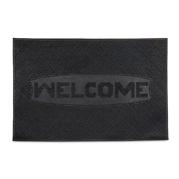 relaxdays Fußmatte Gummi Fußmatte WELCOME, Höhe: günstig online kaufen