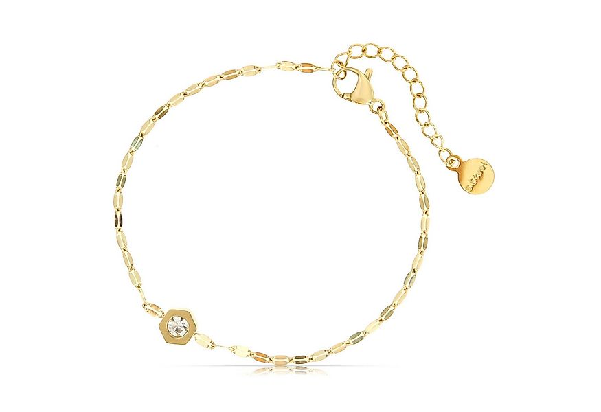 Made by Nami Armband Edelstein Damen Gold aus Edelstahl 16 cm + 4 cm, Gesch günstig online kaufen