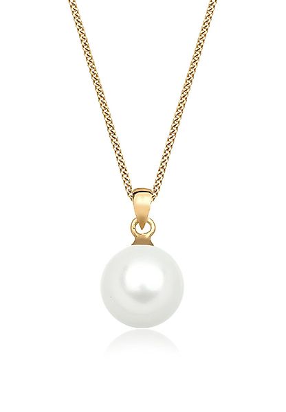 Elli Premium Perlenkette Muschelkernperle 585 Gelbgold günstig online kaufen