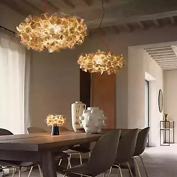 Slamp Clizia Mama Non Mama Pendelleuchte, gold/Kabel rot - ø130 cm , Auslau günstig online kaufen