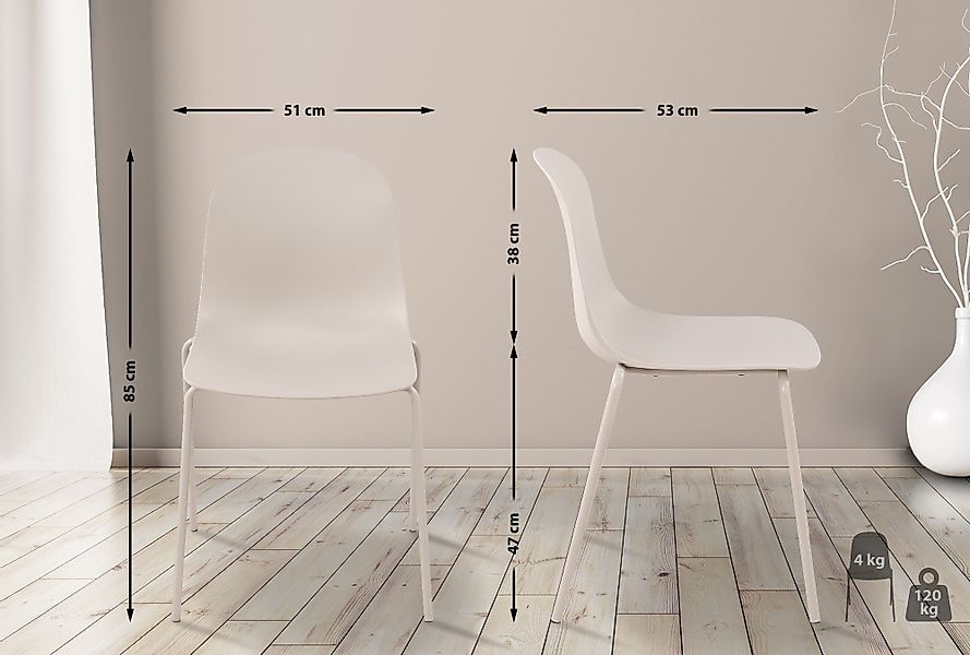 CLP Esszimmerstuhl Hardin (2er Set), stapelbar, günstig online kaufen