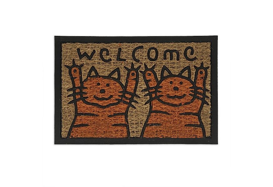 relaxdays Fußmatte Kokos Katze, Höhe: 5 mm günstig online kaufen