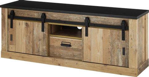 Home affaire Lowboard "SHERWOOD" Holz Dekor, mit Scheunentorbeschlag und Ap günstig online kaufen