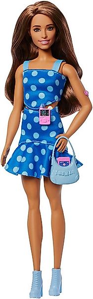 Barbie Anziehpuppe Fashionista, mit Typ 1 Diabetes im blaugepunkteten Kleid günstig online kaufen