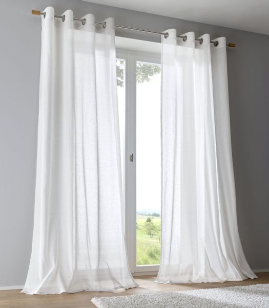 Kutti Vorhang "Brondby" Ösen 1 Stk. tlg. Landhausgardine Leinenoptik Natur günstig online kaufen