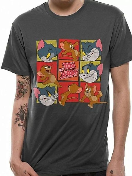 Warner Bros. Print-Shirt Tom and Jerry T-Shirt Squares grau Herrengrößen S günstig online kaufen