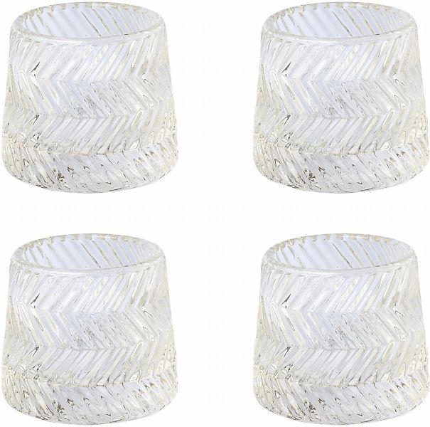 Creativ deco Teelichthalter "Weihnachtsdeko", (4 St.), mit wellenförmiger S günstig online kaufen