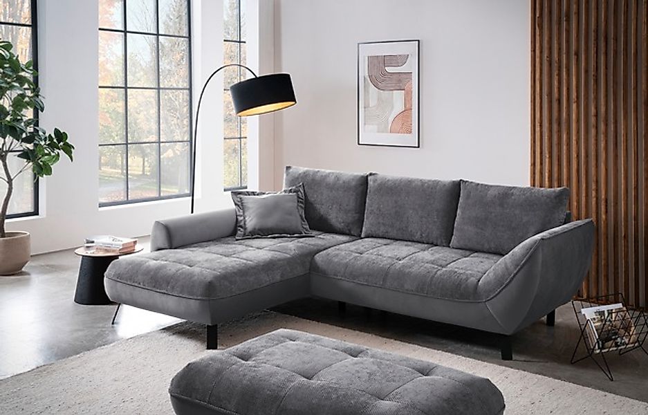 exxpo - sofa fashion Ecksofa »Bellinii, Materialmix, Strukturbezug und pfle günstig online kaufen