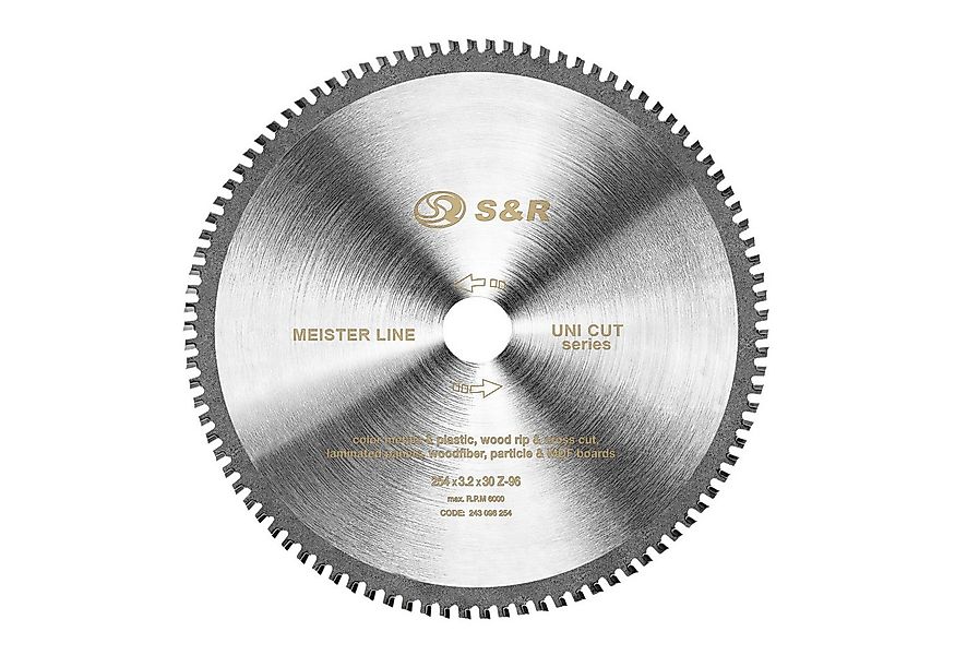 S&R Kreissägeblatt 254 x 30 x 3,2 mm 96T Multimaterial Uni Cut (Einzelsägeb günstig online kaufen