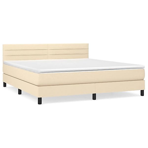 vidaXL Boxspringbett mit Matratze Creme 160x200 cm Stoff1400183 günstig online kaufen