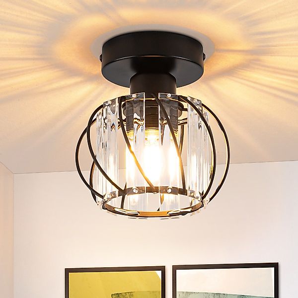 Nettlife Deckenleuchte Vintage Schwarz Kristall Modern E27 Küchenlampe Meta günstig online kaufen