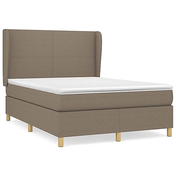 vidaXL Boxspringbett mit Matratze Taupe 140x200 cm Stoff1372724 günstig online kaufen