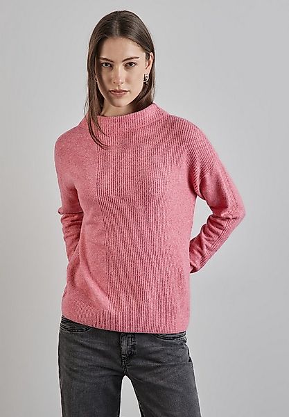 STREET ONE Rundhalspullover mit dekorativen Rippstrickelementen günstig online kaufen