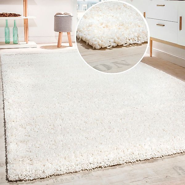 Paco Home Hochflor-Teppich "Sky 250" rechteckig 34 mm Höhe gewebt, Uni-Farb günstig online kaufen