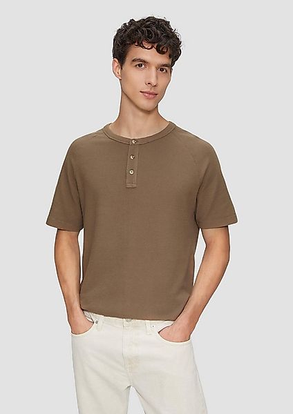 s.Oliver Kurzarmshirt T-Shirt T-Shirt mit Waffelstruktur und Henleyausschni günstig online kaufen