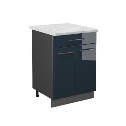 Vicco Unterschrank Fame-Line, Dunkelblau Hochglanz/Weiß, 50 günstig online kaufen