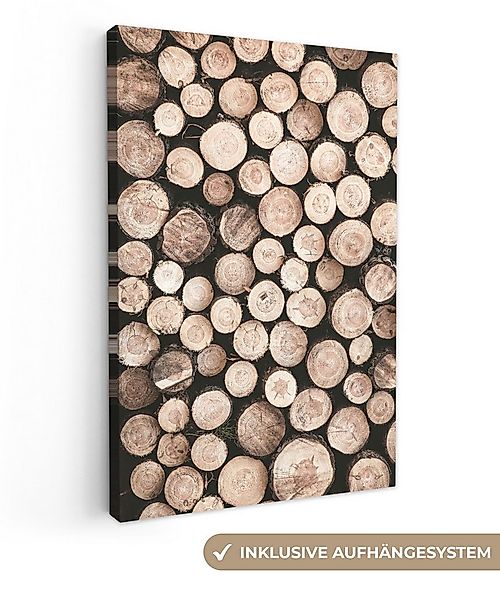 OneMillionCanvasses® Leinwandbild Baumstämme - Winter - Natur, Fotodruck (1 günstig online kaufen