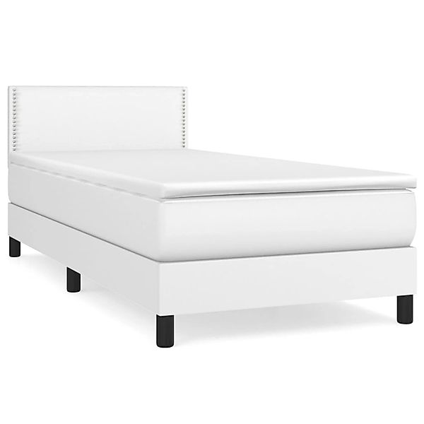 vidaXL Boxspringbett mit Matratze Weiß 100x200 cm Kunstleder1389749 günstig online kaufen