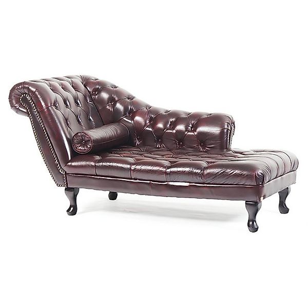 JVmoebel Chaiselongue Chesterfield Rot Chaise Lounge Designer Liege Leder S günstig online kaufen