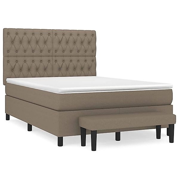 vidaXL Boxspringbett mit Matratze Taupe 140x200 cm Stoff1392988 günstig online kaufen