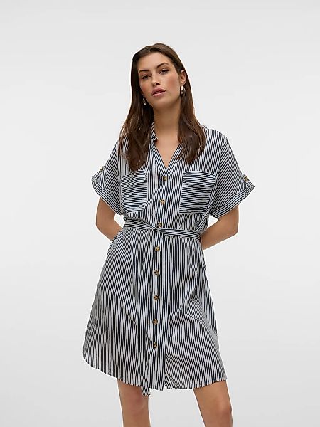 Vero Moda Hemdblusenkleid "VMBUMPY SS SHORT SHIRT DRESS WVN GA NOOS" Brustt günstig online kaufen