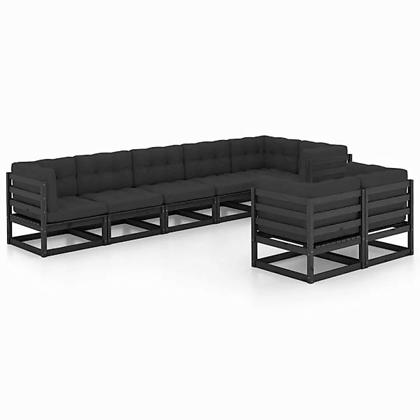 8-tlg. Garten-lounge-set Mit Kissen Kiefer Massivholz günstig online kaufen