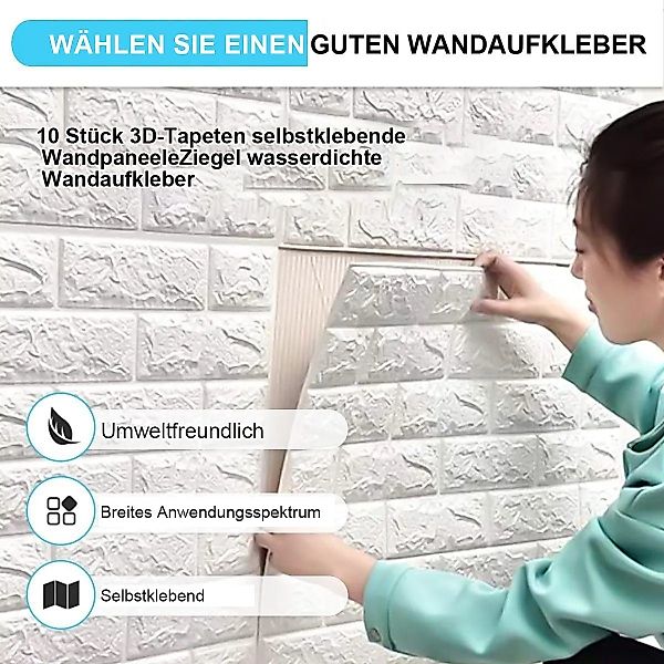 DOPWii Wandtattoo 10 Stück,Wandsticker,35×38cm,Wandaufkleber in Fliesenopti günstig online kaufen