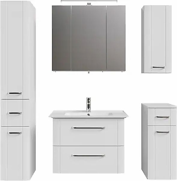 Saphir Badmöbel-Set »Badmöbel-Set 5-teilig Keramik-Waschtisch mit LED-Spieg günstig online kaufen