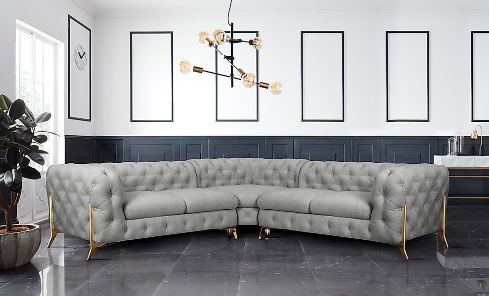 Leonique Chesterfield-Sofa »Amaury L-Form«, Chesterfield-Optik, Breite/Tief günstig online kaufen
