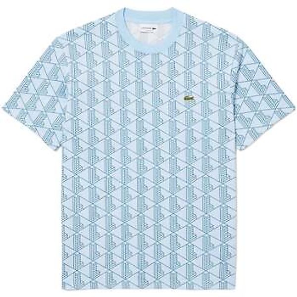Lacoste  T-Shirt Monogram Cotton T-Shirt Blue günstig online kaufen