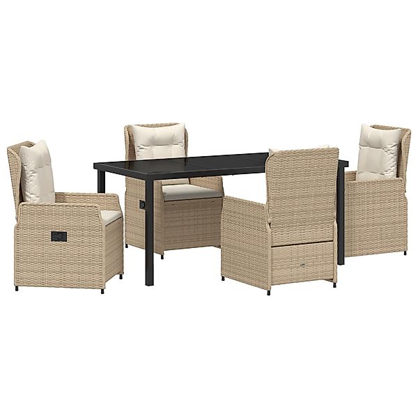 vidaXL Garten Essgruppe 5-Tlg Beige Poly Rattan 3380970 günstig online kaufen