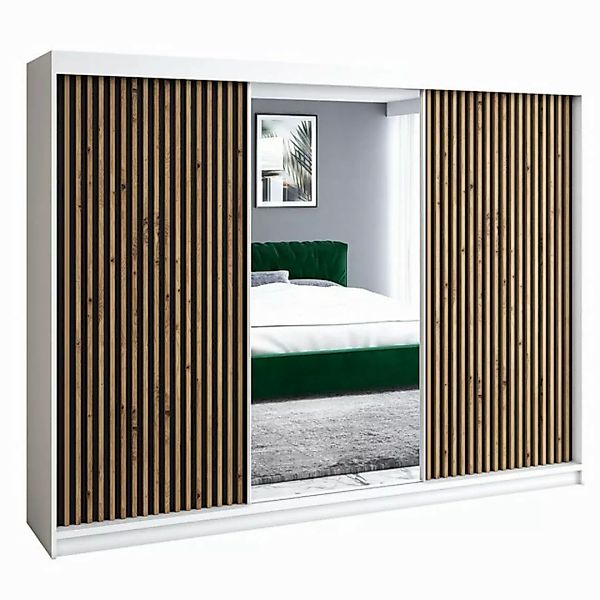 Beautysofa Schwebetürenschrank NIRO (200 cm Schrank mit Schubladen, Gardero günstig online kaufen