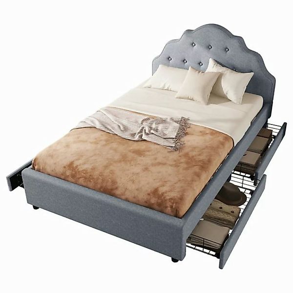 REDOM Polsterbett Doppelbett Funktionsbett, minimalistisches Styling, Leine günstig online kaufen