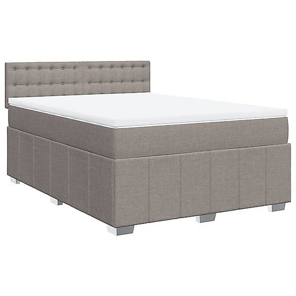 vidaXL Bett Boxspringbett mit Matratze Taupe 140x190 cm Stoff günstig online kaufen