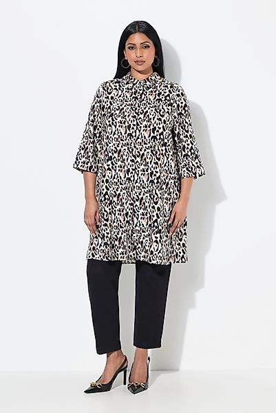 Ulla Popken Longbluse Lyocell-Longbluse A-Linie Hemdkragen günstig online kaufen