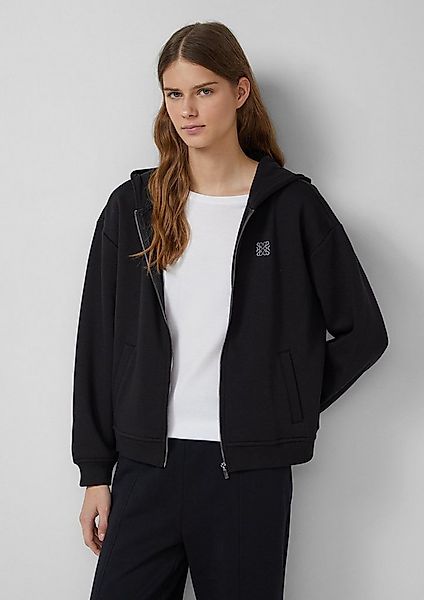 s.Oliver Sweatjacke Sweatshirt Jacke Weiche Sweatjacke mit Schmuckstein-Det günstig online kaufen