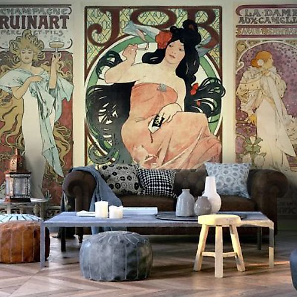 artgeist Fototapete Alphonse Mucha. Women's mehrfarbig Gr. 150 x 105 günstig online kaufen
