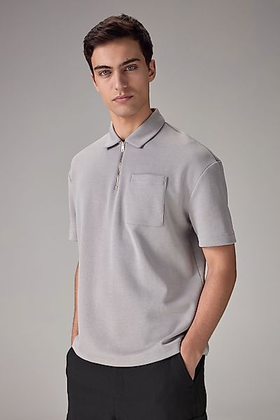 Next Poloshirt Polo-Shirt mit RV-Kragen (1-tlg) günstig online kaufen