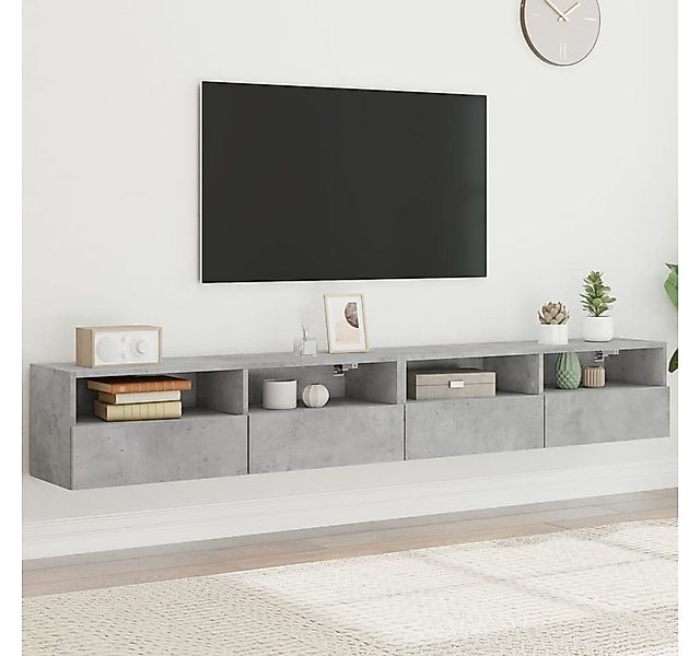 vidaXL TV-Schrank TV-Wandschränke 2 Stk Betongrau 100x30x30 cm Spanplatte günstig online kaufen