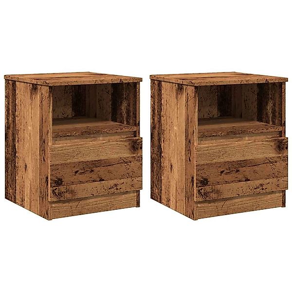 vidaXL Nachttische 2 Stk, Altholz-Optik 40x40x50 cm Holzwerkstoff 856499 günstig online kaufen