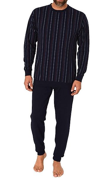 Normann Pyjama Herren langarm Schlafanzug mit Bündchen Pyjama in edler Stre günstig online kaufen