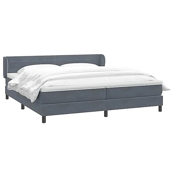 vidaXL Boxspringbett mit Matratzen Dunkelgrau 180x210 cm Samt 3317620 günstig online kaufen