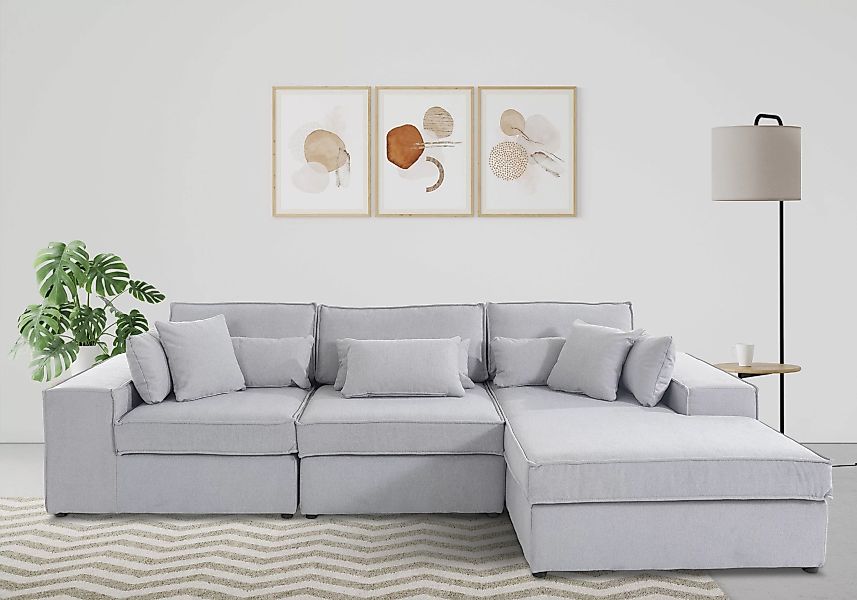 RAUM.ID Ecksofa "Florid L-Form", 3 Teile, bestehend aus Modulen, viele Bezu günstig online kaufen
