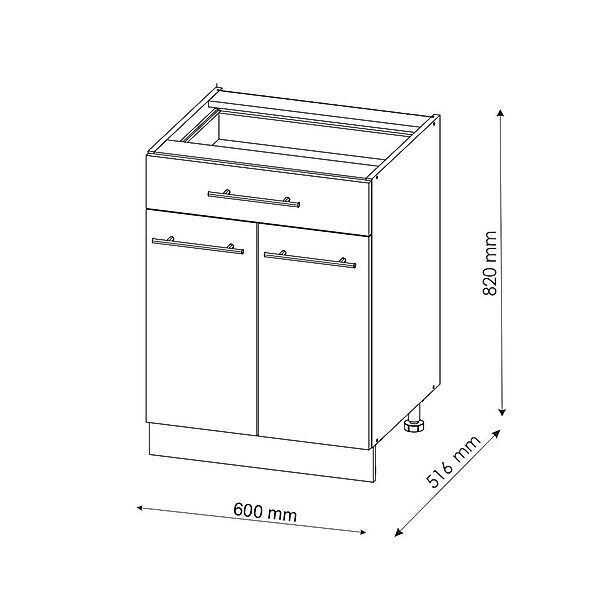 Vicco Unterschrank Fame-Line, Anthrazit-Gold/Eiche 60cm mit günstig online kaufen