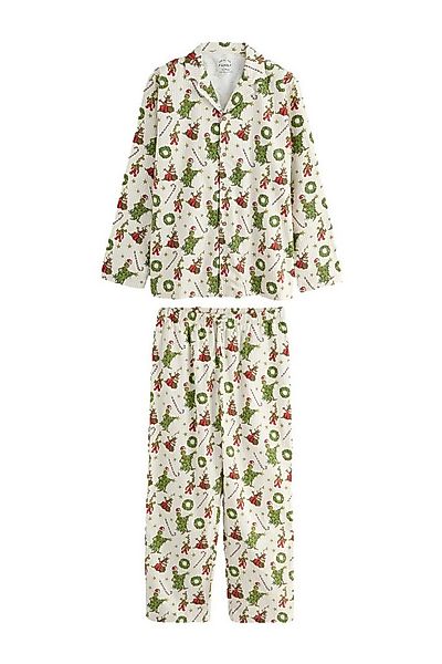 Next Pyjama Geknöpfter Schlafanzug, Familienkollektion, Grinch (2 tlg) günstig online kaufen