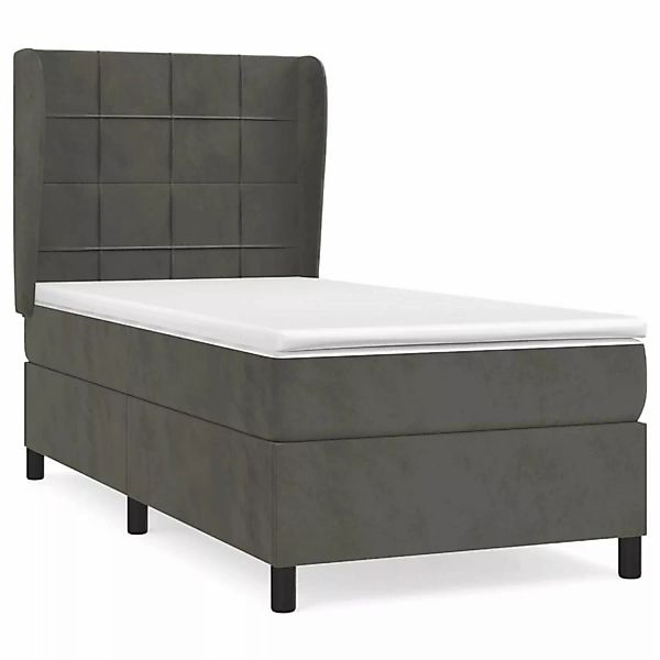 vidaXL Boxspringbett mit Matratze Dunkelgrau 90x190 cm Samt1395500 günstig online kaufen