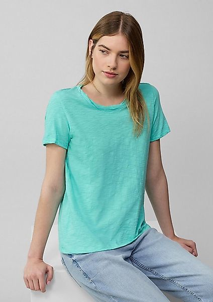 s.Oliver Kurzarmshirt T-Shirt T-Shirt mit Flammgarnstruktur und Ausschnitt- günstig online kaufen