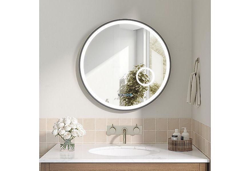 AQUABATOS Badspiegel Badezimmerspiegel Rund Badspiegel mit LED Beleuchtung günstig online kaufen