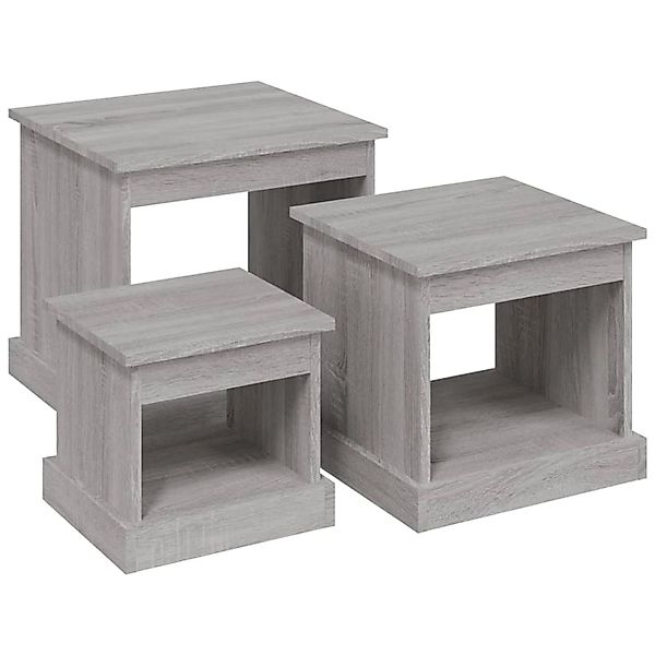 vidaXL Couchtische 3 Stk Grau Sonoma Holzwerkstoff 816494 günstig online kaufen